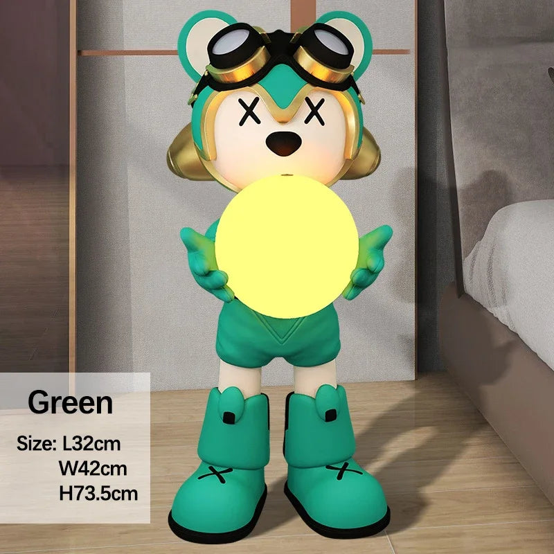 lampadaire ours interstellaire lumineux pour enfants décoratif - vue 10 sur 10
