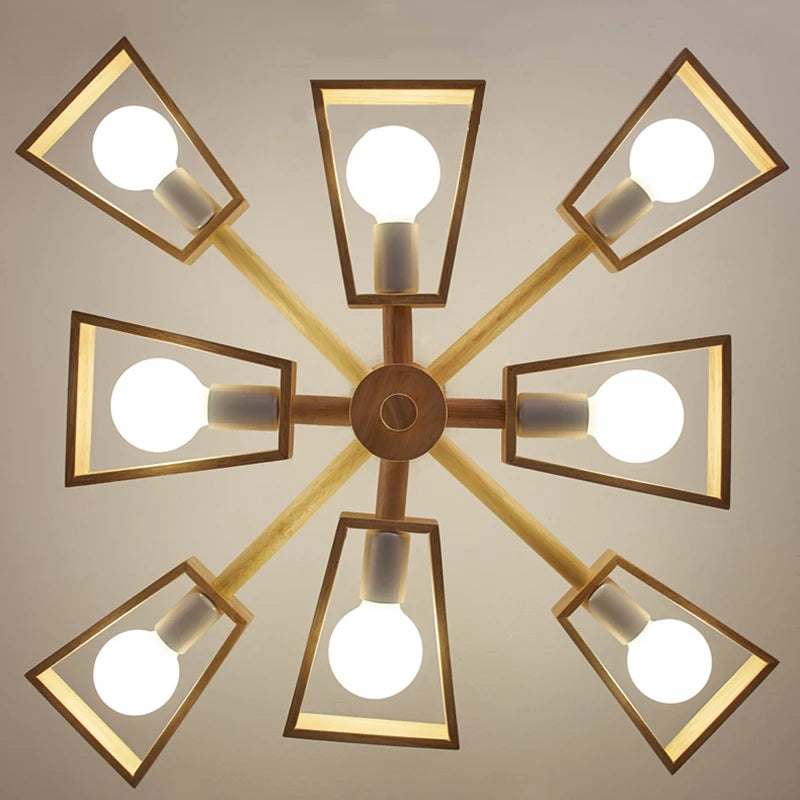 lustre suspendu en bois d'éclairage d'arbre nordique pour décoration - vue 6 sur 10
