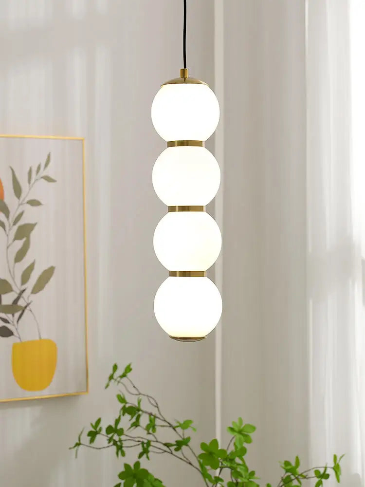 lustre en verre blanc design pour décoration intérieure moderne - vue 5 sur 12