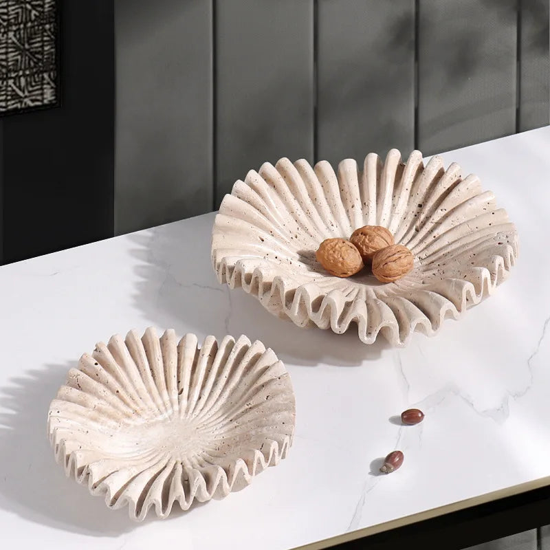 plateau de rangement en marbre style wabi-sabi moderne décor artistique - vue 3 sur 8