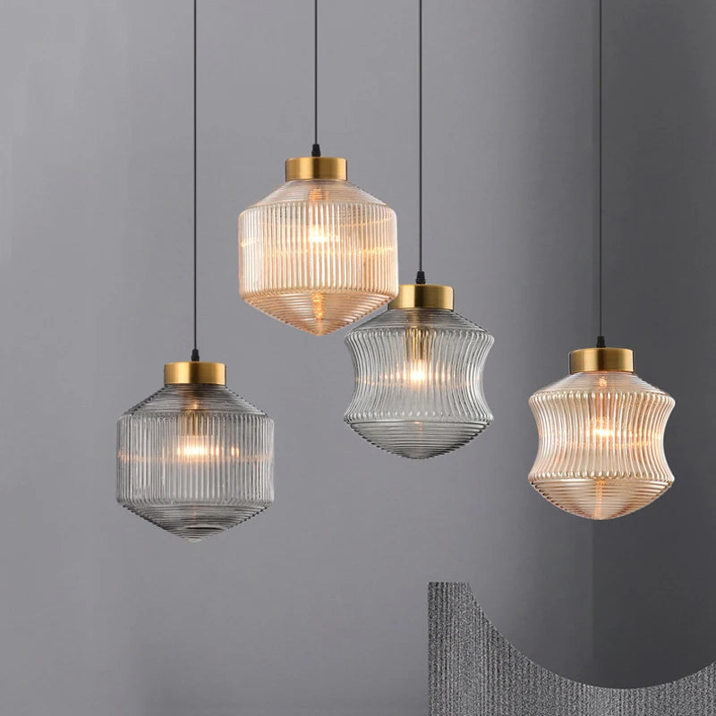 suspension en verre teinté pour décoration intérieure moderne - vue 1 sur 8