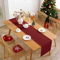 Chemin de table rouge noel polyester decoration fete