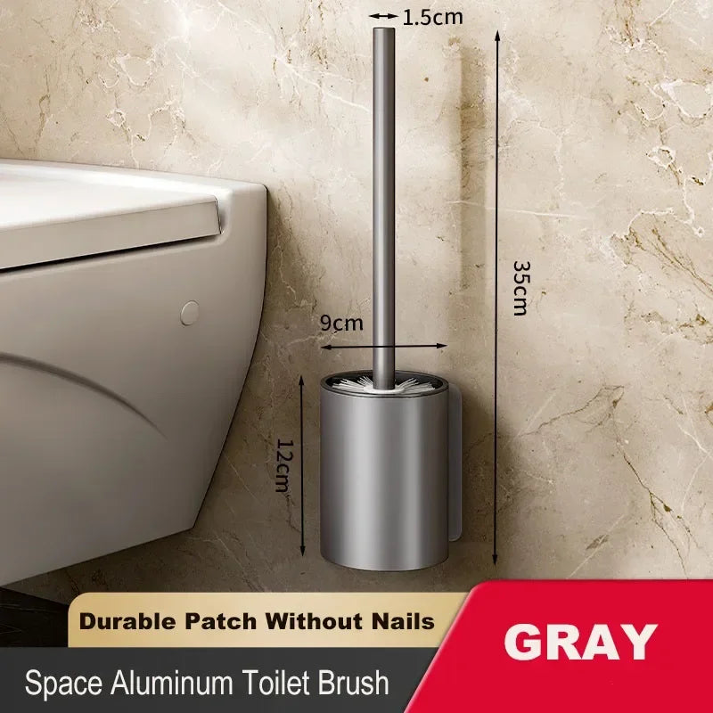 brosse de toilette murale en aluminium sans perforation sans angle mort - vue 8 sur 8