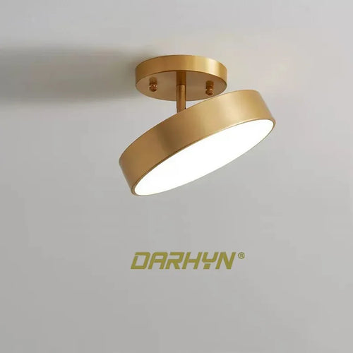 plafonnier cuivre led simple rond vestiaire - vue 2 sur 12