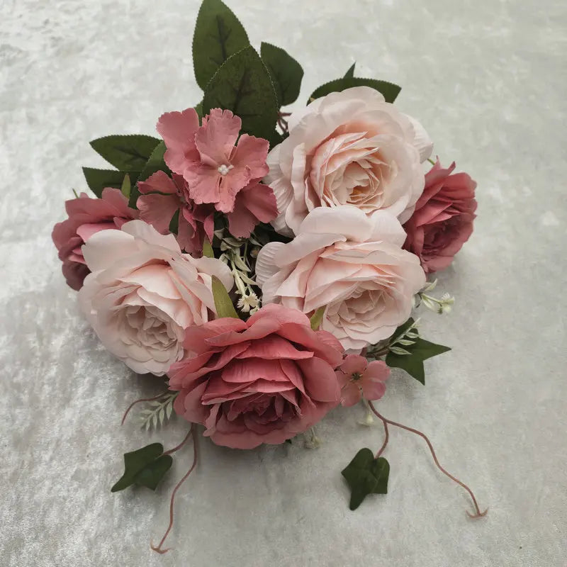 bouquet de roses en soie pour décoration de mariage et jardin - vue 11 sur 15