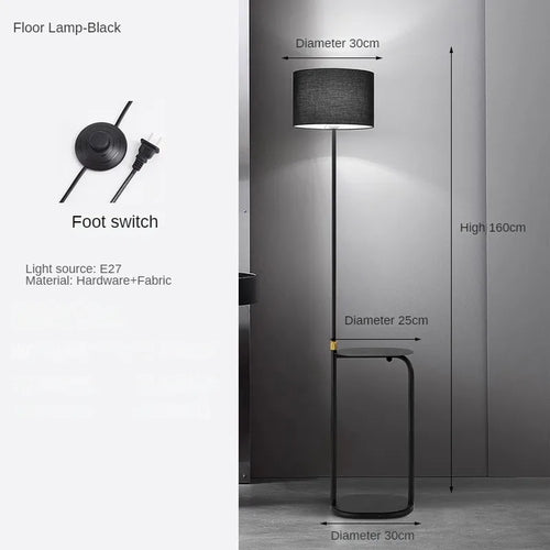 lampadaire minimaliste multifonctionnel avec interrupteur à pied