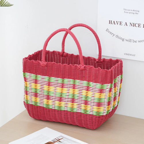 panier tissé imitation rotin pour pique-nique en extérieur - vue 20 sur 22