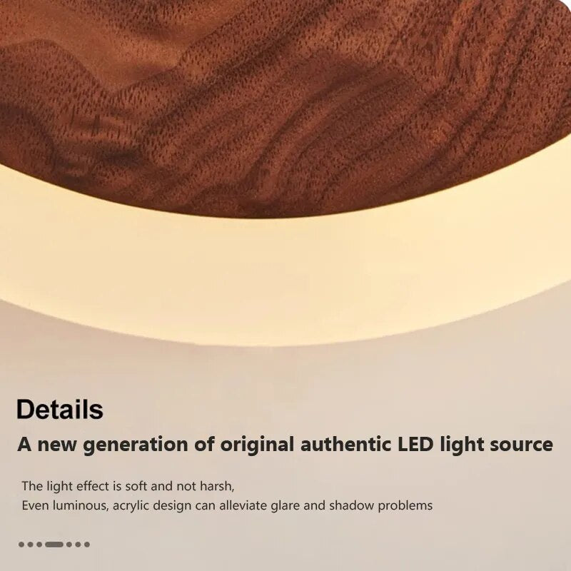 Applique murale LED nordique en noyer - vue 5 sur 8