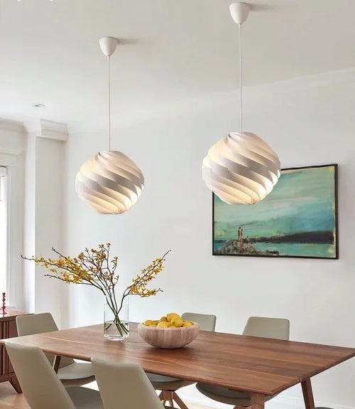 Gubi Turbo suspension design globe suspension lampe blanche pour salon lampes de chevet résidentielles maison table à manger lumières - vue 6 sur 6
