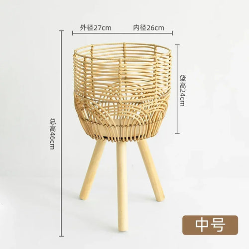 support de fleurs en rotin tissage nordique pratique et esthétique - vue 10 sur 9