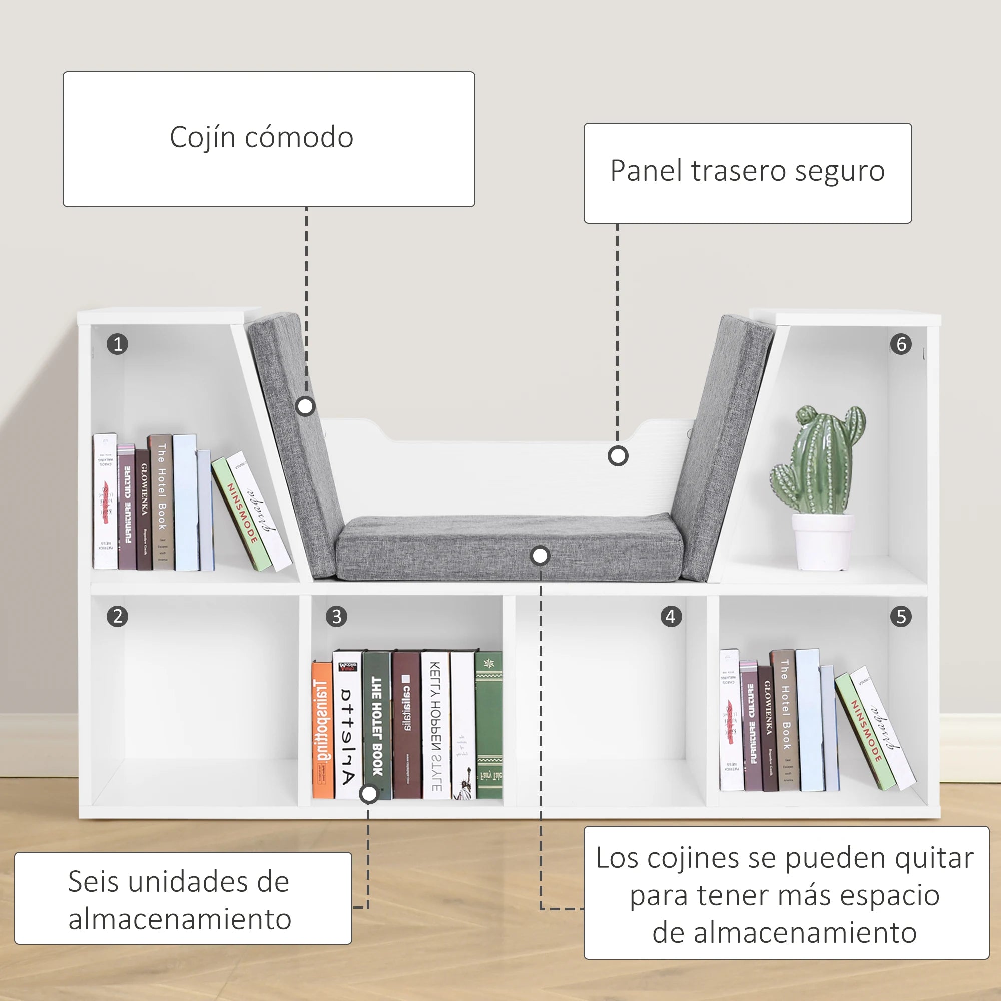 bibliothèque originale avec étagère cube pour enfants - vue 6 sur 6