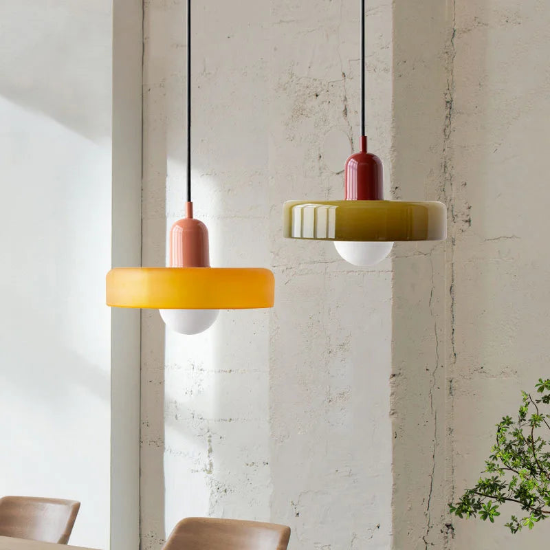 lustre moderne suspendu en verre coloré pour intérieur - vue 1 sur 20