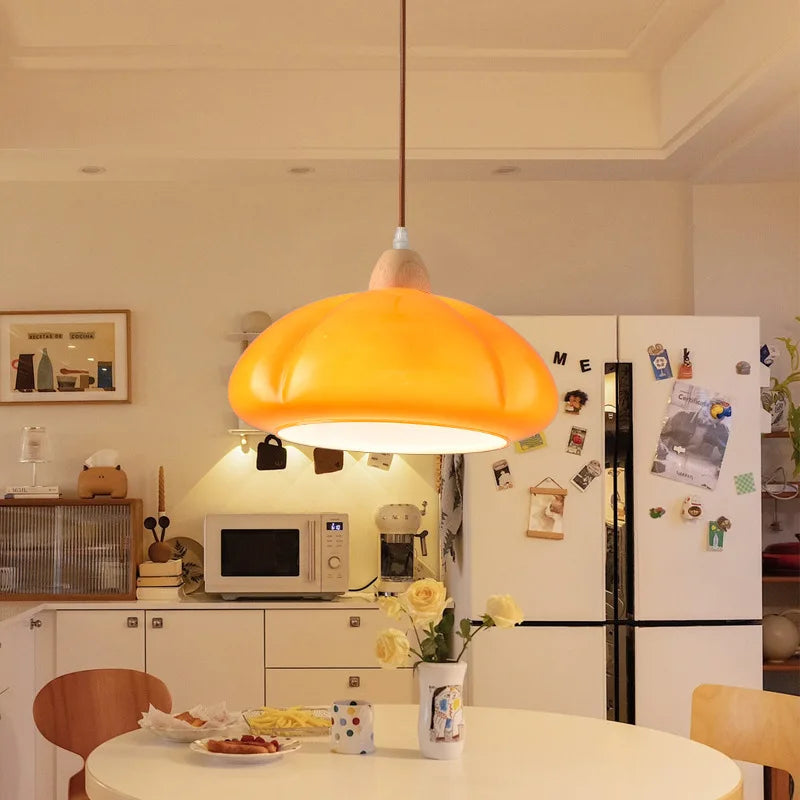 lampe suspendue en verre nordique décorative en forme de citrouille - vue 5 sur 9