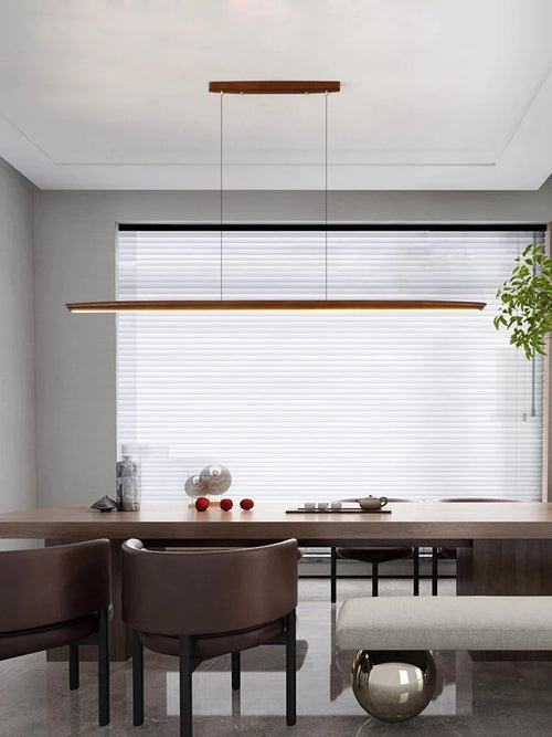 lustre dimmable en bois élégant pour éclairage intérieur moderne - vue 7 sur 15