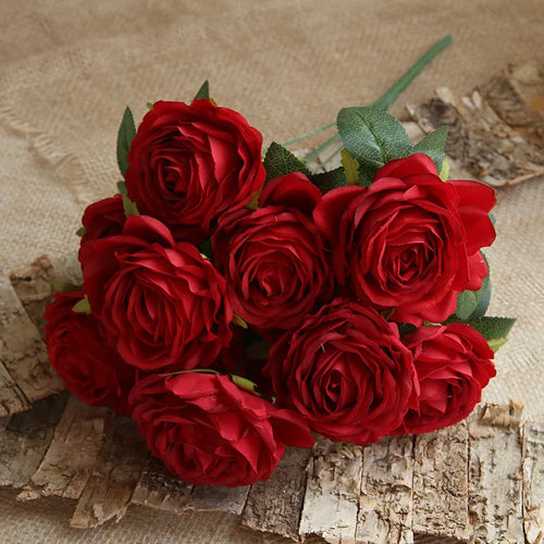 10 têtes de fleurs artificielles pour décoration mariage et festival - vue 5 sur 15