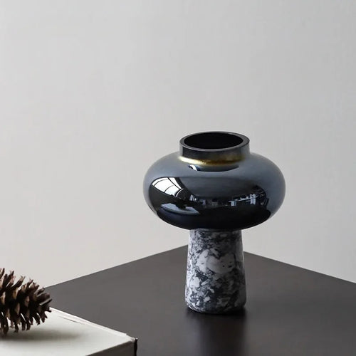 vase en verre marbré style chinois pour décoration intérieure élégante - vue 3 sur 8