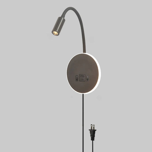 applique murale led moderne avec ports usb et interrupteur - vue 2 sur 22
