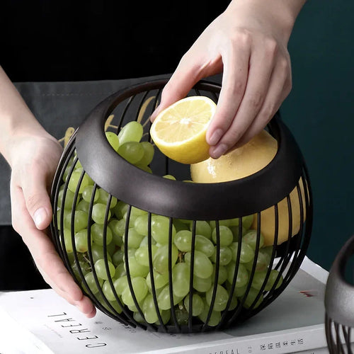 assiette de rangement en fer pour fruits et collations - vue 4 sur 7