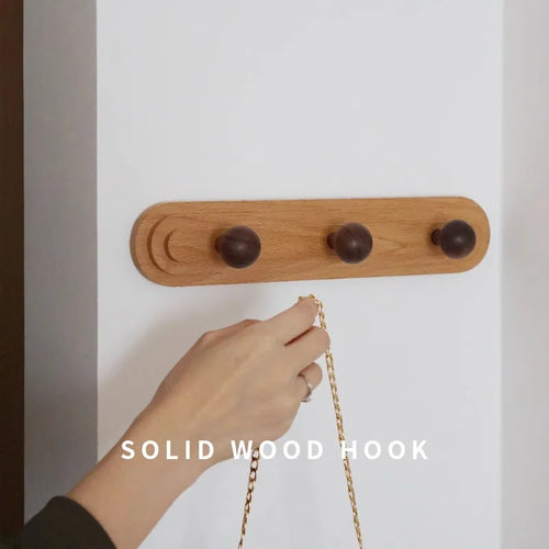 Walnut wood solid mushroom shape No holes, Minimalist wabi-sabi, Bag key Card Coat Cap, Wall Storage hook for bedroom, entrance - vue 3 sur 8