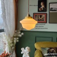 Suspension LED en verre blanc laiteux