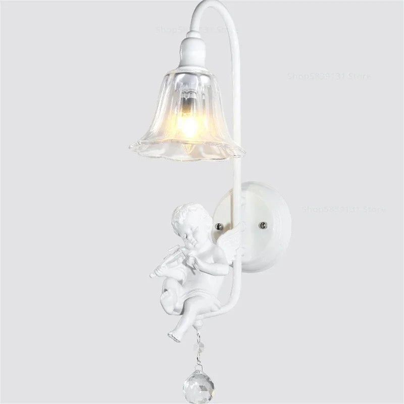 applique murale moderne en résine forme d'ange décorative lumineuse - vue 12 sur 12