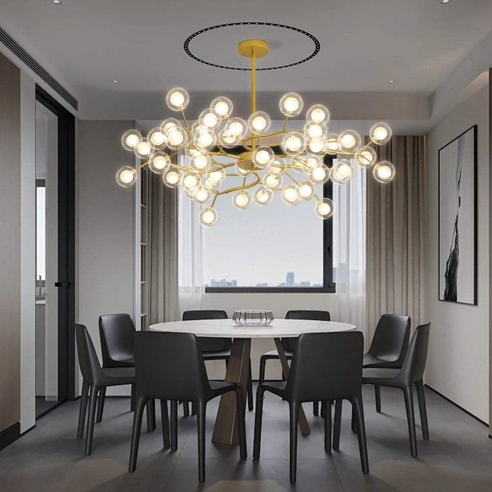 plafonnier en verre branches de luciole design moderne et élégant - vue 4 sur 11