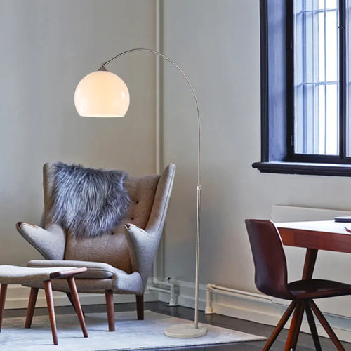 lampadaire incurvé nordique créatif en acier inoxydable pour intérieur - vue 4 sur 8