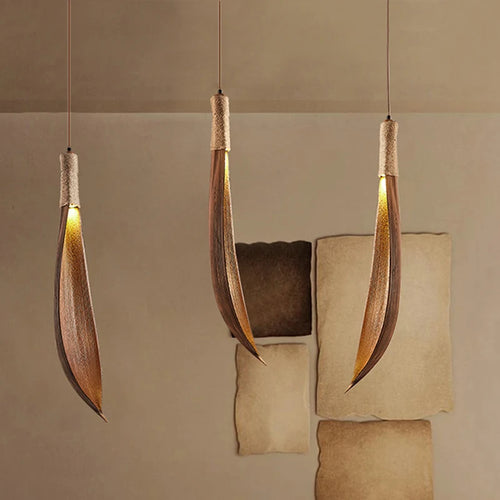 suspension créative en forme de feuille rétro pour décoration intérieure - vue 3 sur 6