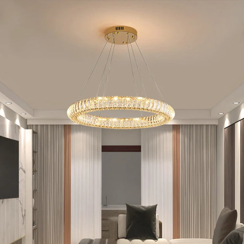 lustre en cristal moderne lumineux pour intérieur élégant - vue 4 sur 12