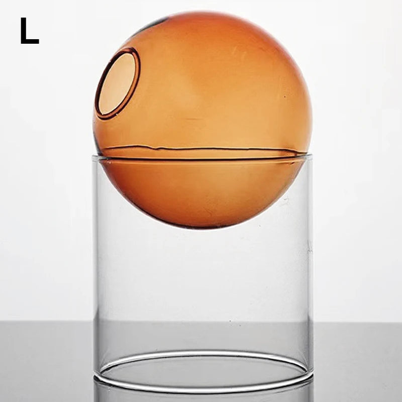 mini vase rond en verre pour décoration hydroponique écologique - vue 13 sur 18