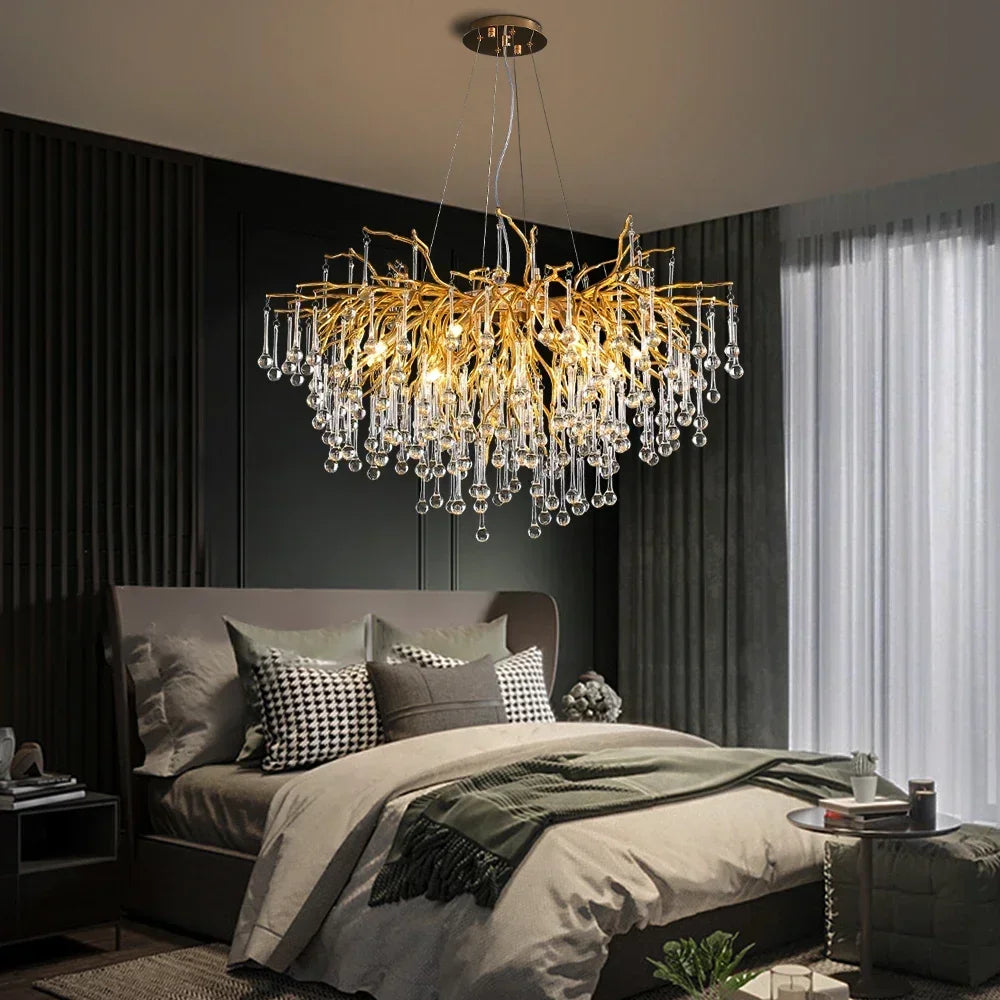lustre moderne en cristal pour une décoration luxueuse - vue 4 sur 12