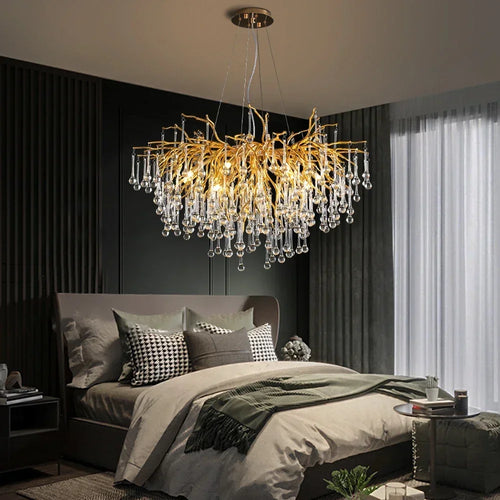 lustre moderne en cristal pour une décoration luxueuse - vue 5 sur 12