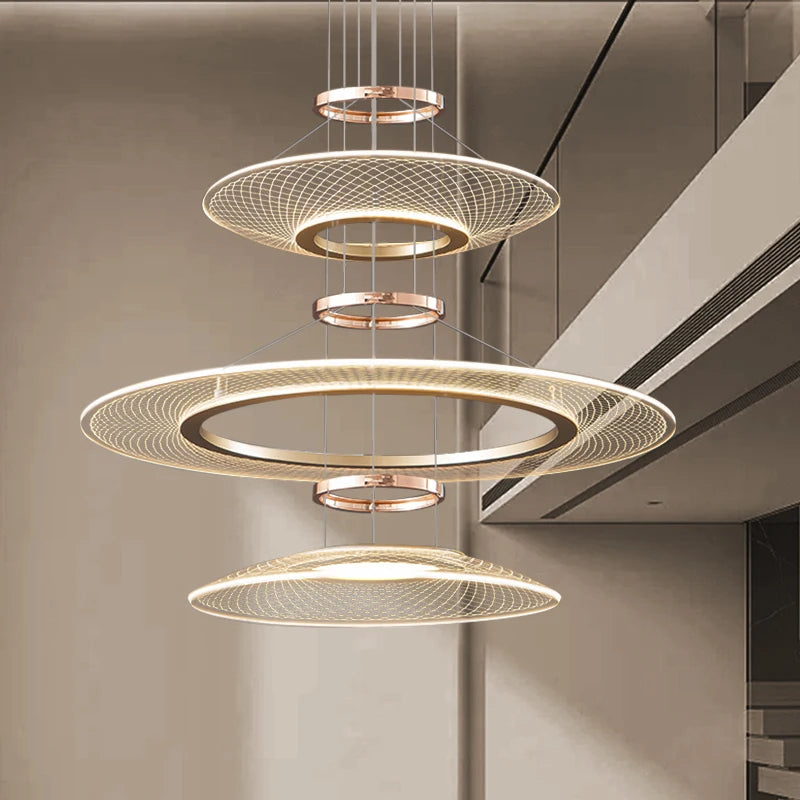 lustre suspendu en aluminium à led pour intérieur - vue 1 sur 12