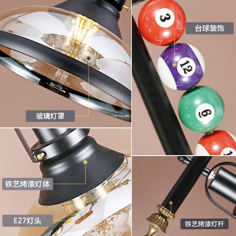 lustre rétro pour bar et billard décoration créative nostalgique - vue 5 sur 11