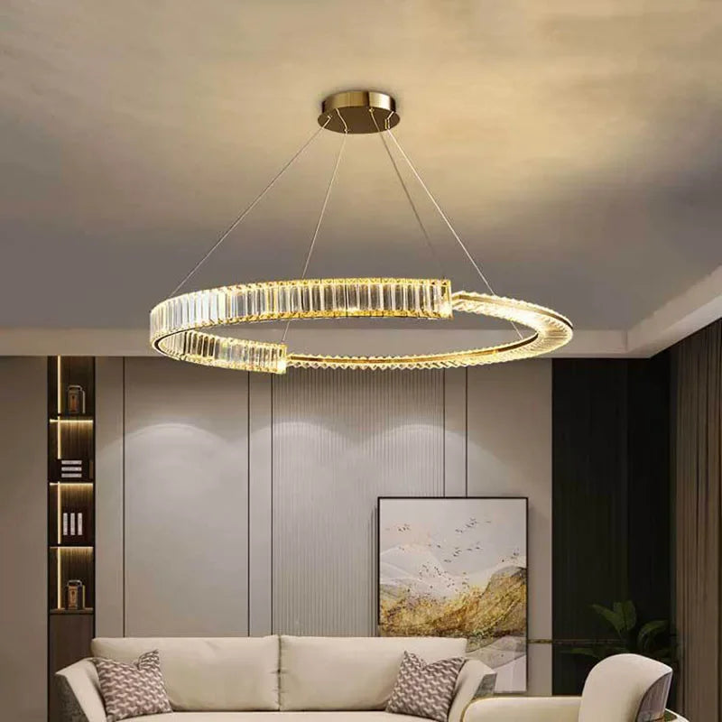 lustre moderne en cristal k9 pour décoration intérieure élégante - vue 4 sur 12