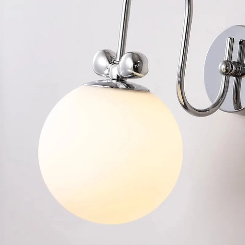 applique murale ronde bauhaus bowknot led chrome - vue 5 sur 7