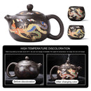 Théière gongfu en argile dragons phénix changeante