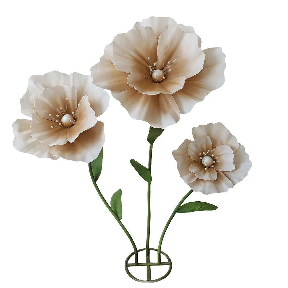 décoration mariage ensemble fleurs artificielles pavot géant pour scène - vue 11 sur 17