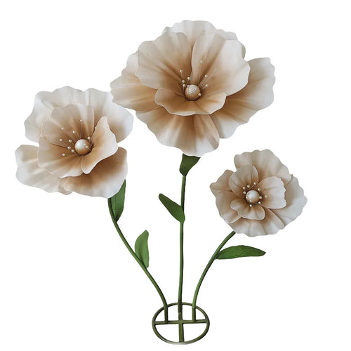 décoration mariage ensemble fleurs artificielles pavot géant pour scène - vue 12 sur 17