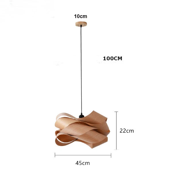 LED moderne lustre en bois chambre salon table basse décor lampe suspendue maison loft bambou lampes suspendues éclairage intérieur - vue 12 sur 19