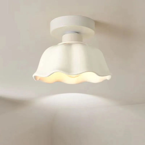 Plafonnier LED en céramique et verre crème - vue 4 sur 15