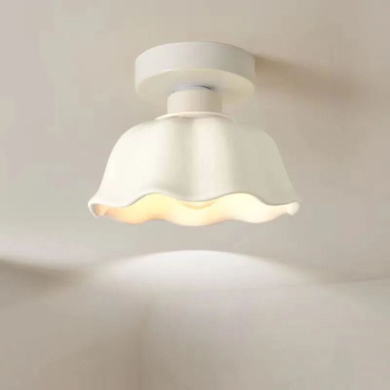 Plafonnier LED en céramique et verre crème - vue 3 sur 15