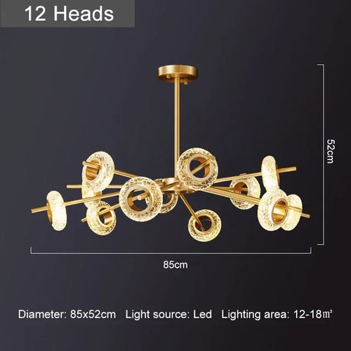 lustre moderne en cristal design pour décoration intérieure - vue 9 sur 10