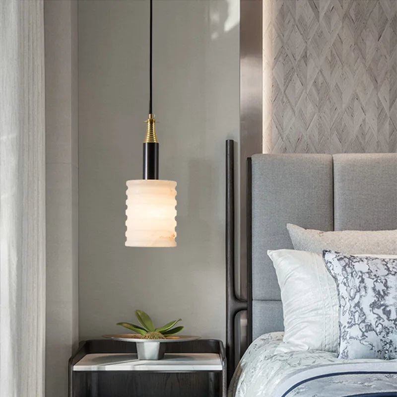 lustre en marbre chinois style minimaliste moderne pour restaurant et bar - vue 1 sur 7