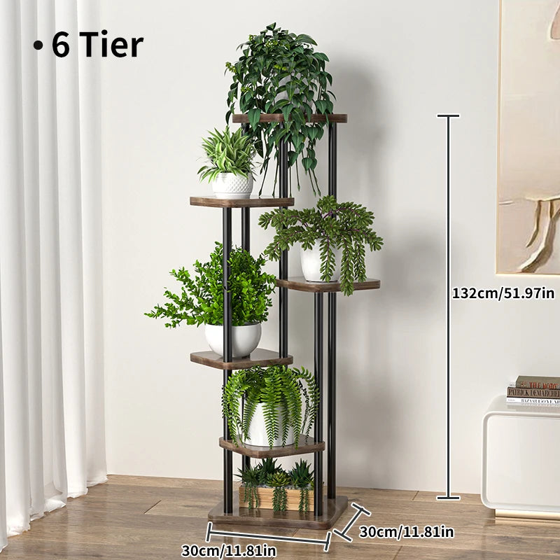 support en bois pour plantes et fleurs à plusieurs niveaux - vue 10 sur 10