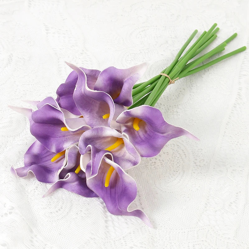 lot de fleurs artificielles lys calla pour mariage et décoration florale - vue 7 sur 23