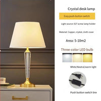 lampe en cristal de luxe européenne en cuivre créative et romantique
