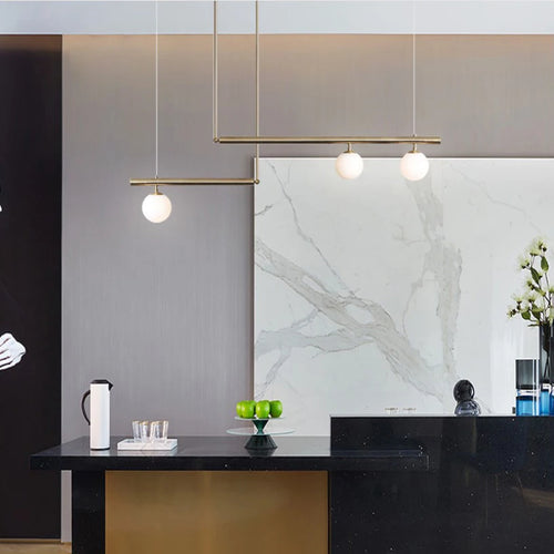 lustre design moderne abat-jour verre nordique éclairage bar luminaire suspendu - vue 6 sur 12