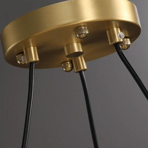 lustre nordique de luxe en cuivre avec anneau décoratif - vue 7 sur 9