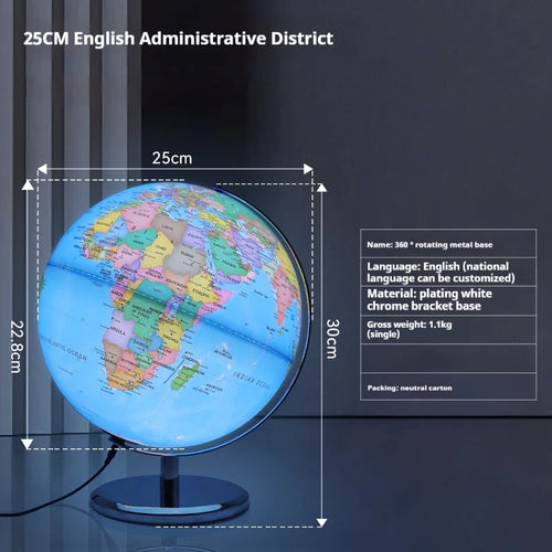 globe terrestre lumineux rotatif 360 et 720 pour enfants fournitures scolaires - vue 8 sur 18